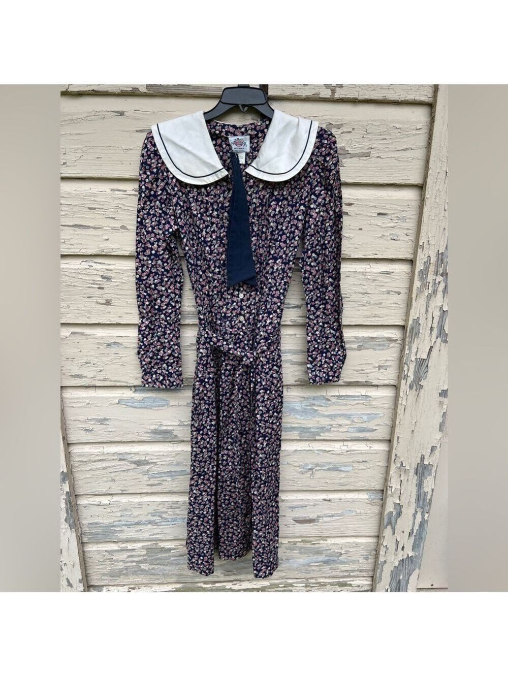 Vintage 80s Lanz Originals Ditsy Floral Print Feminine Cottagecore Midi Dress 8